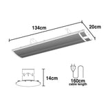 2 x BIO 2400W Outdoor Strip Heater, Radiant Electric Slimline Heat Bar Panel, 15A Plug - Decor Delight Aus