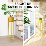 2 x Tall Plant Display Stand - Gold - Decor Delight Aus