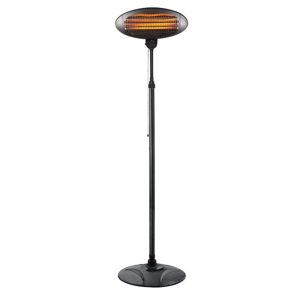 2000W 2.1m Free Standing Adjustable Portable Outdoor Electric Patio Heater Black - Decor Delight Aus