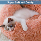 Salmon Pink Faux Fur Pet Bed