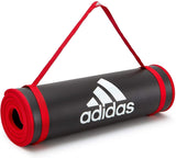 Adidas Training 10mm Exercise Floor Mat Gym Thick Yoga Fitness Judo Pilates - Black/Red - Decor Delight Aus