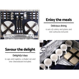 Alfresco 6 Person Picnic Basket Set Cooler Bag Insulated Blanket Plates Navy - Decor Delight Aus