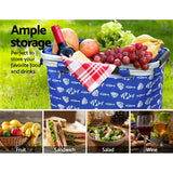 Alfresco Picnic Basket Folding Bag Hamper Food Insulated Storage - Decor Delight Aus