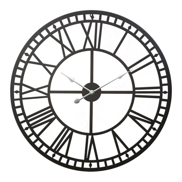 Artiss The Northern Clock - Metal Black - 60cm - Decor Delight Aus