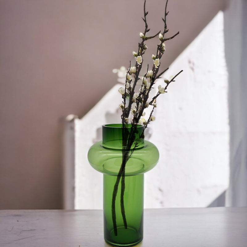 Bamboo Glass Vase - Green - Decor Delight Aus