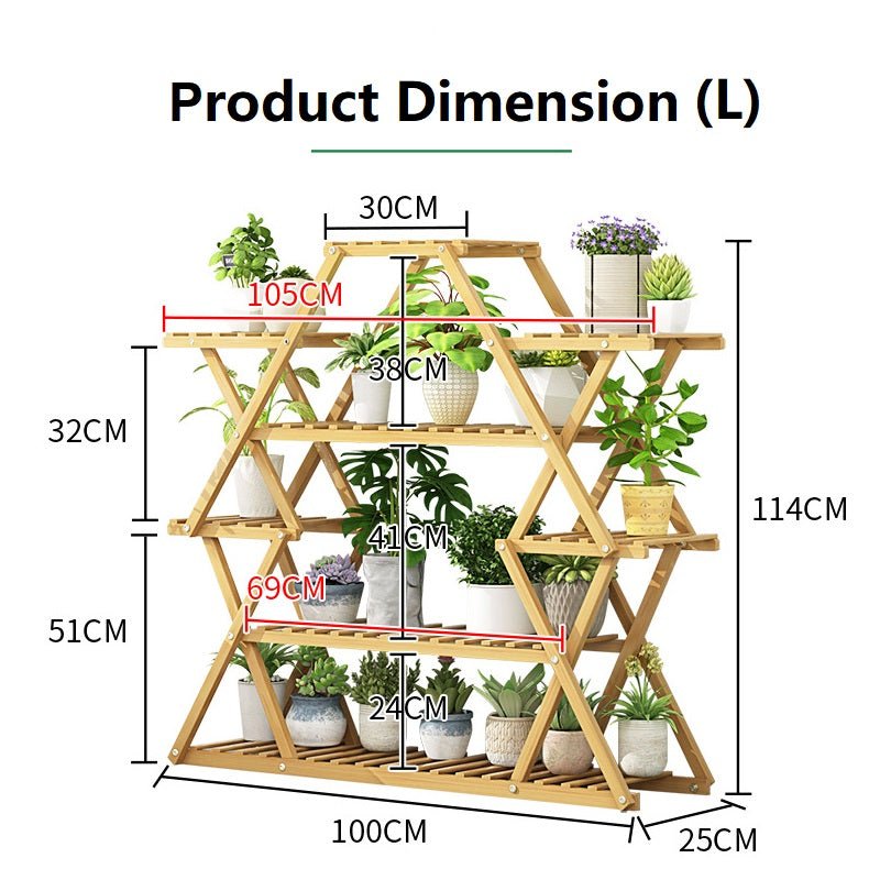 Bamboo Plant Stand - Large Star - Decor Delight Aus