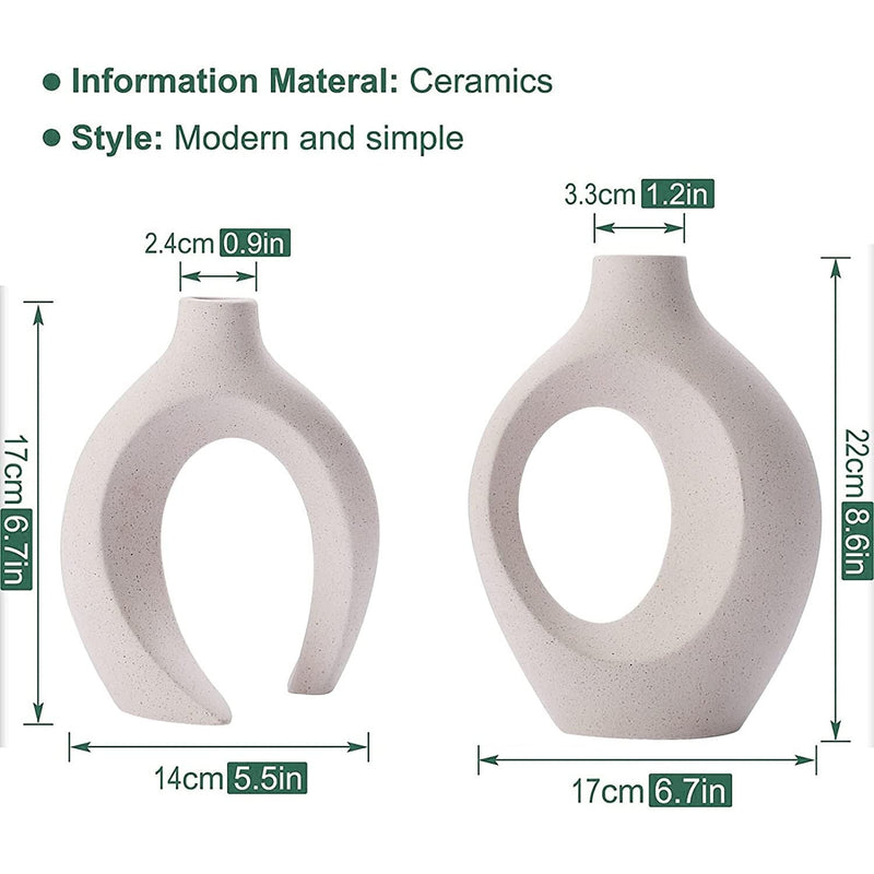 Ceramic Set of 2 Creative White Vases - Decor Delight Aus