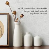 Ceramic Set of 3 Modern White Vases - Decor Delight Aus