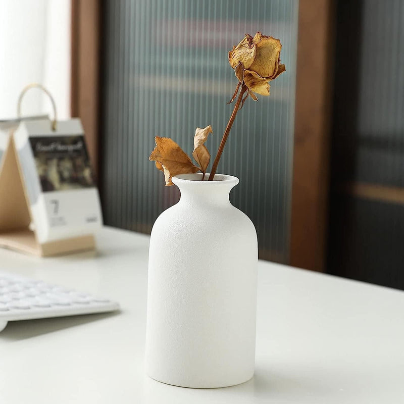 Ceramic Set of 3 Modern White Vases - Decor Delight Aus