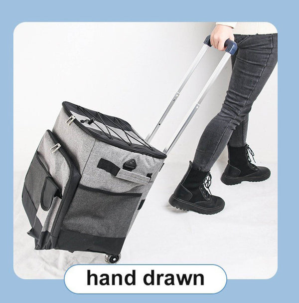 Cooler Picnic Bag Trolley Thermally Insulated - 36L - 60 cans - Grey - Drinks Food Cool Bag Rainproof - Decor Delight Aus