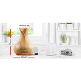 Devanti Aroma Diffuser Aromatherapy Light Wood 400ml - Decor Delight Aus
