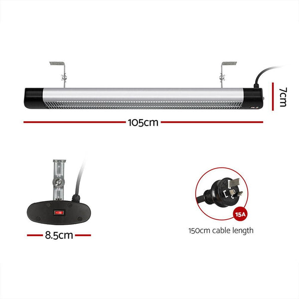 Devanti Electric Strip Heater Radiant Heaters 3000W - Decor Delight Aus