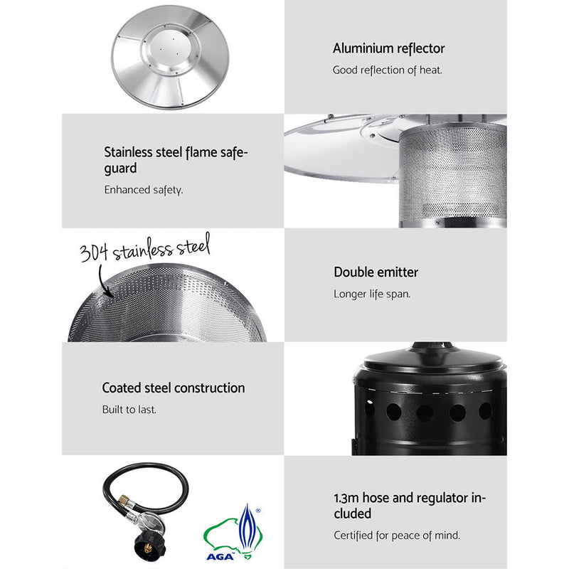 Devanti Outdoor Gas Patio Heater - Decor Delight Aus