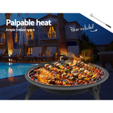 Fire Pit BBQ Charcoal Smoker Portable Outdoor Camping Pits Patio Fireplace 22" - Decor Delight Aus