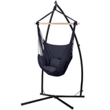 Gardeon Hammock Chair Outdoor Camping Hanging with Steel Stand Grey - Decor Delight Aus