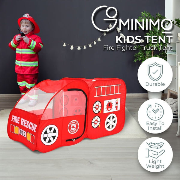 GOMINIMO Kids Fire fighting truck Tent (Red) - Decor Delight Aus