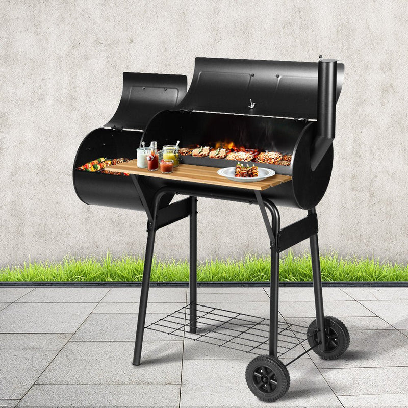 Grillz BBQ Grill 2 - In - 1 Offset Charcoal Smoker - Decor Delight Aus