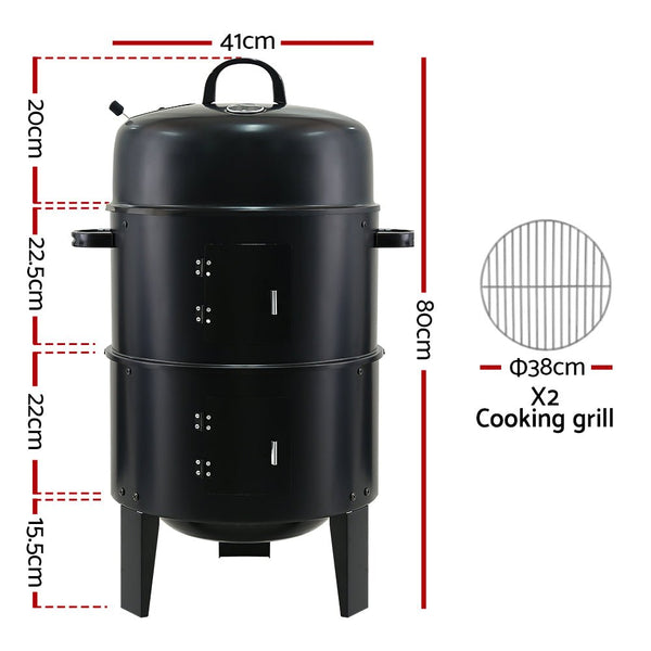 Grillz BBQ Grill 3 - In - 1 Charcoal Smoker - Decor Delight Aus