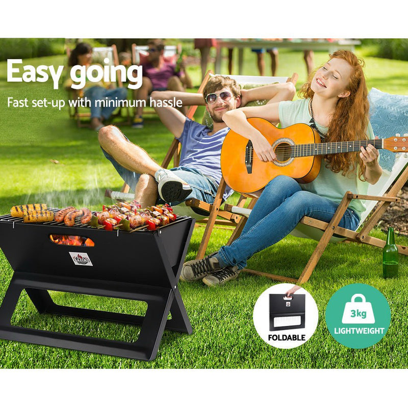 Grillz BBQ Grill Charcoal Smoker Foldable - Decor Delight Aus