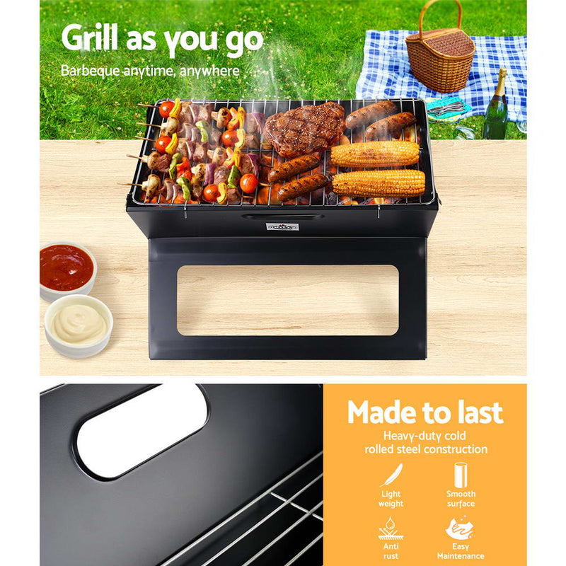 Grillz BBQ Grill Charcoal Smoker Foldable - Decor Delight Aus