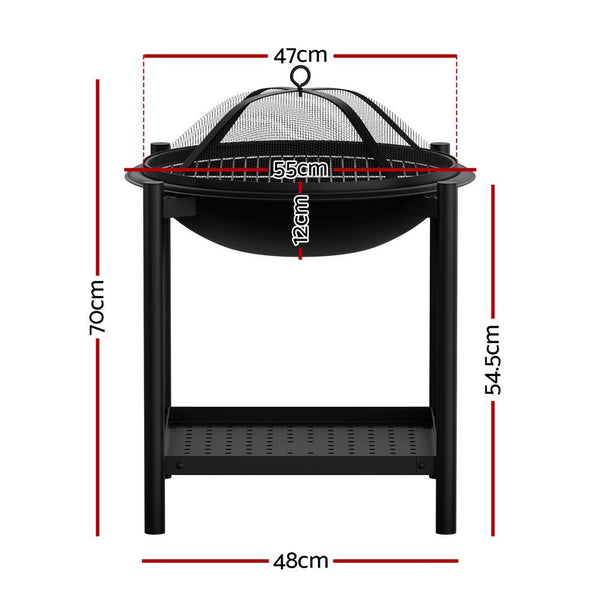 Grillz Fire Pit BBQ Grill 2 - in - 1 Outdoor - Decor Delight Aus
