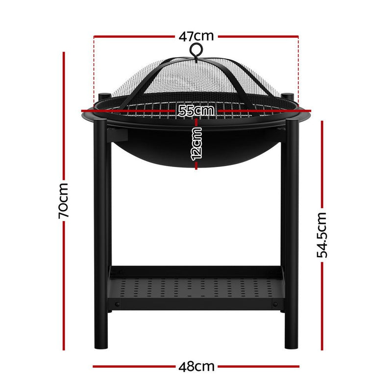 Grillz Fire Pit BBQ Grill 2 - in - 1 Outdoor - Decor Delight Aus