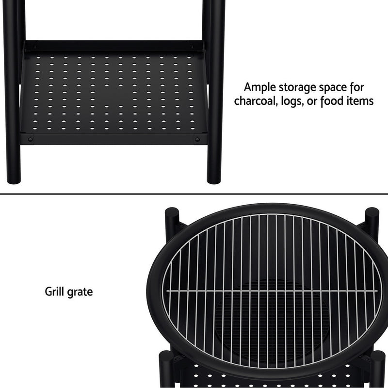 Grillz Fire Pit BBQ Grill 2 - in - 1 Outdoor - Decor Delight Aus