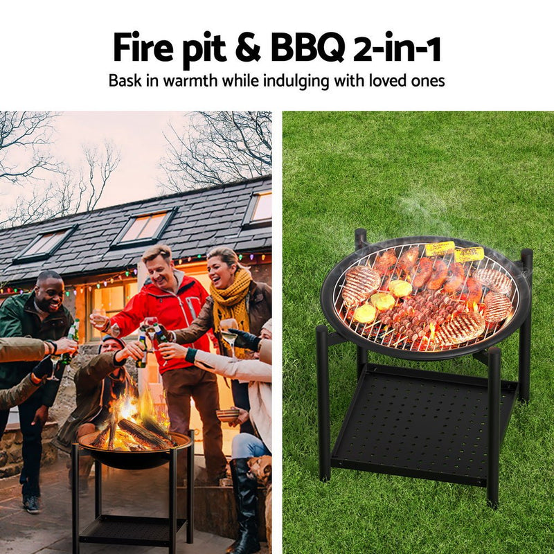 Grillz Fire Pit BBQ Grill 2 - in - 1 Outdoor - Decor Delight Aus