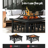 Grillz Fire Pit BBQ Grill 2 - In - 1 Table - Decor Delight Aus
