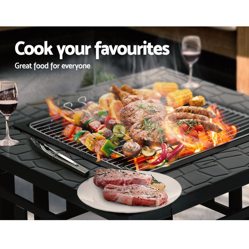 Grillz Fire Pit BBQ Grill 2 - In - 1 Table - Decor Delight Aus
