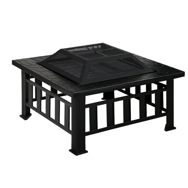 Grillz Fire Pit BBQ Grill 2 - In - 1 Table - Decor Delight Aus