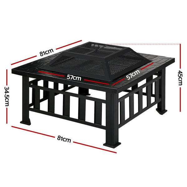 Grillz Fire Pit BBQ Grill 2 - In - 1 Table - Decor Delight Aus