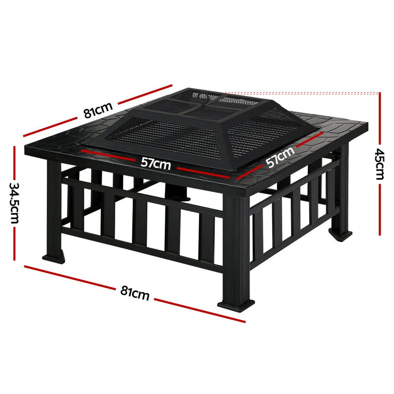 Grillz Fire Pit BBQ Grill 2 - In - 1 Table - Decor Delight Aus