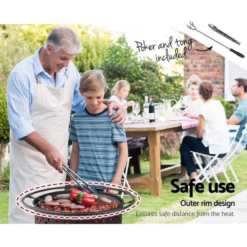 Grillz Fire Pit BBQ Grill 76cm - Decor Delight Aus