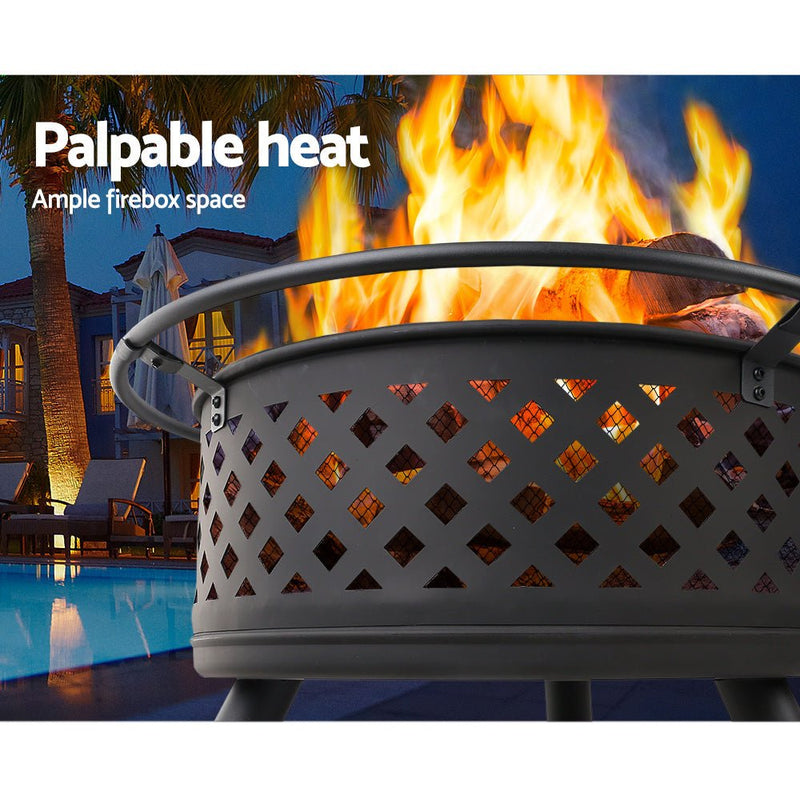 Grillz Fire Pit BBQ Grill 76cm - Decor Delight Aus