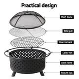 Grillz Fire Pit BBQ Grill 76cm - Decor Delight Aus
