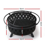 Grillz Fire Pit BBQ Grill 82cm - Decor Delight Aus