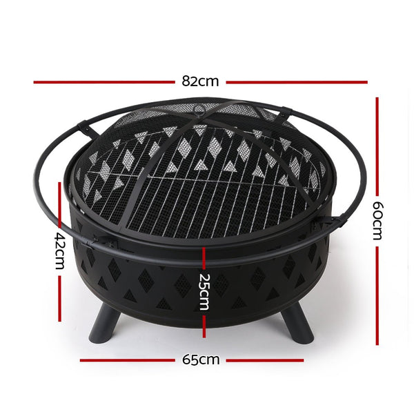 Grillz Fire Pit BBQ Grill 82cm - Decor Delight Aus
