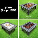 Grillz Fire Pit BBQ Grill Ice Bucket 3 - In - 1 Table - Decor Delight Aus