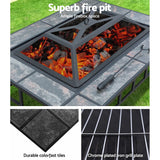 Grillz Fire Pit BBQ Grill Ice Bucket 3 - In - 1 Table - Decor Delight Aus
