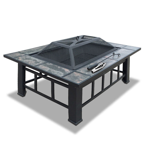 Grillz Fire Pit BBQ Grill Ice Bucket 3 - In - 1 Table - Decor Delight Aus