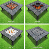 Grillz Fire Pit BBQ Grill Ice Bucket 4 - In - 1 Table - Decor Delight Aus