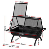 Grillz Fire Pit BBQ Grill Outdoor Fireplace Steel - Decor Delight Aus