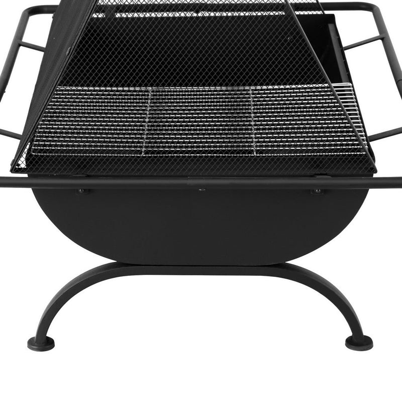 Grillz Fire Pit BBQ Grill Outdoor Fireplace Steel - Decor Delight Aus