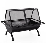 Grillz Fire Pit BBQ Grill Outdoor Fireplace Steel - Decor Delight Aus