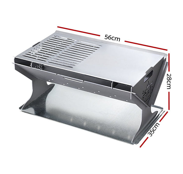 Grillz Fire Pit BBQ Grill Steel - Decor Delight Aus