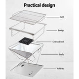 Grillz Fire Pit BBQ Grill with Carry Bag Camping - Decor Delight Aus