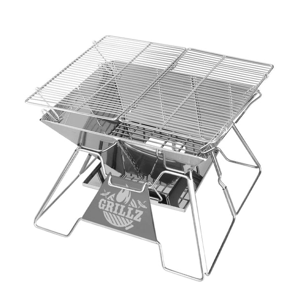 Grillz Fire Pit BBQ Grill with Carry Bag Portable - Decor Delight Aus