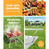 Grillz Fire Pit BBQ Grill with Carry Bag Portable - Decor Delight Aus