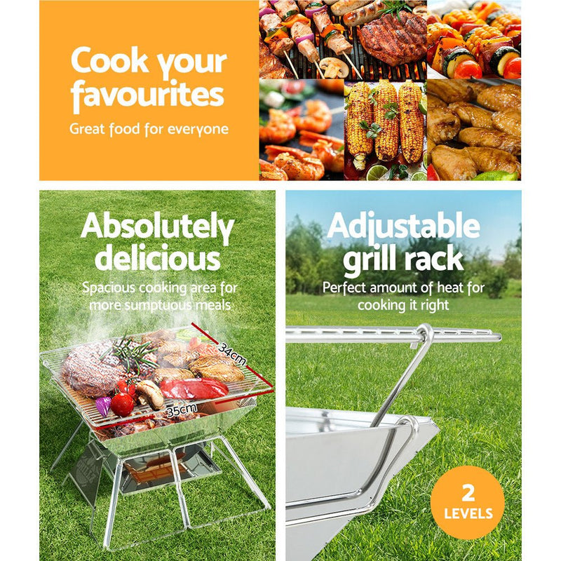 Grillz Fire Pit BBQ Grill with Carry Bag Portable - Decor Delight Aus